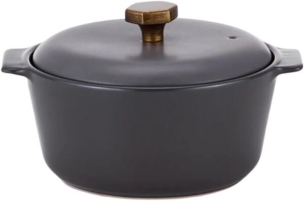 1.4QT Kitchen Nonstick Ceramic Clay Cooking Casserole Hot Pot with Lid, Stew, Rice, Noodle, Soup Steamer, Oven & Dishwasher Safe Dutch Oven, Made in Korea (7" / 18cm)