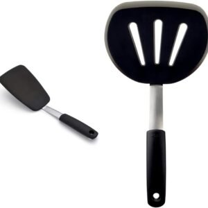 Silicone Flexible Pancake Turner &  Large Silicone Flexible Turner, Stainless Steel