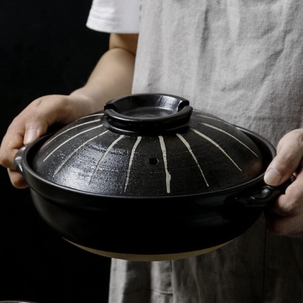 Vaguelly Japanese  Ceramic Hot Pot: Casserole Earthenware Clay Pot Japanese Cooking  Ceramic Casserole Pot Stock Pot Soup Pot Clay Cooking Pot for Shabu Shabu