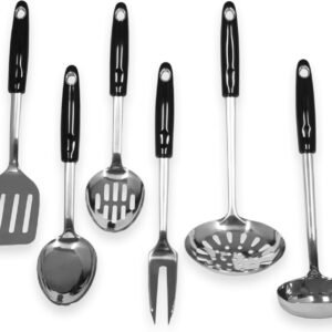 Heavy Duty Kitchen Tool and Utensil Set, 6 Piece, Stainless Steel