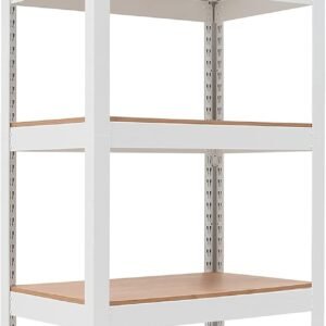 5 Tier 24.1" W Laminated Metal Shelving Unit Adjustable Storage Utility Rack Heavy Duty Shelves Organization Multipurpose Shelf Kitchen Garage Pantry Closet 1 Pack