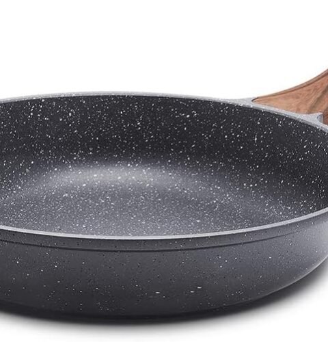 Nonstick Frying Pan Skillet, Swiss Granite Coating Omelette Pan, Healthy Stone Cookware Chef's Pan, PFOA Free (8/9.5/10/11/12.5 Inch) (9.5 Inch)