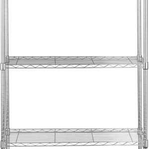 5-Shelf Adjustable Heavy Duty Steel Wire Rack Storage Shelving Organizer for Kitchen, Garage, 36" L x 14" W x 72" H, Silver