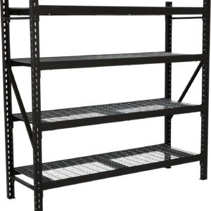 4-Tier Industrial Steel Shelving Unit, 8,000-Pound Load Capacity, Garage Storage Rack, 77" W x 24" D x 72" H