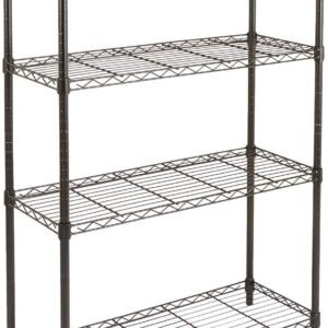 4-Shelf Adjustable Heavy Duty Steel Wire Rack Storage Shelving Organizer for Kitchen, Garage, 36" L x 14" W x 54" H, Black