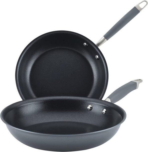 Hard-Anodized Nonstick Skillets (2 Piece Set- 10.25-Inch & 12.75-Inch, Moonstone)