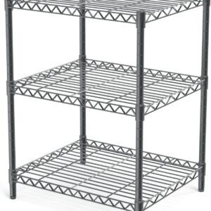 3 Tier Grey Storage Racks and Shelving - Heavy Steel Material Pantry Shelves - Adjustable Storage Shelf Metal Storage Rack Wire, Suitable for Warehouses, Closets, Kitchens…