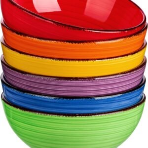 27 Oz Cereal Bowls Set of 6, Ceramic Bowls for Kitchen, 6 Inch Soup Bowls, Dishwasher & Microwave Safe