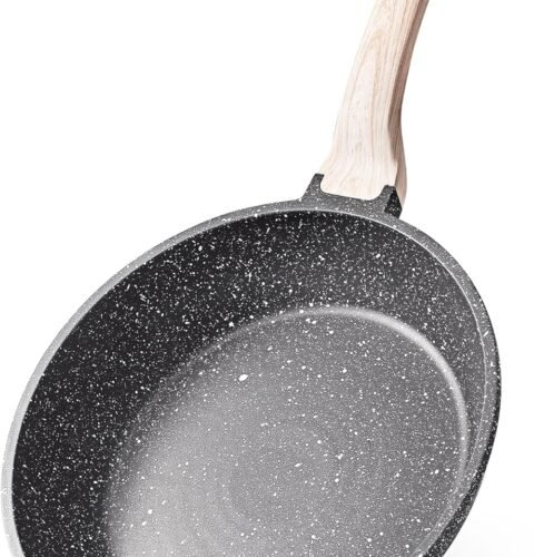 Nonstick Frying Pan Skillet,Non Stick Granite Fry Pan Egg Pan Omelet Pans, Stone Cookware Chef's Pan, PFOA Free,Induction Compatible(Classic Granite, 8-Inch)